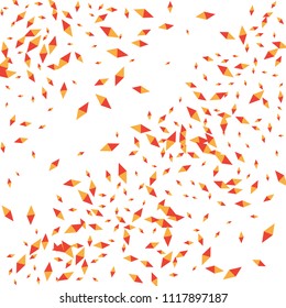 Confetti of two-colored rhombs isolated on white background.Falling confetti from minimalistic geometric figures. Abstract triangles and rombs for label, card, poster, cover, leaflet, textile design.