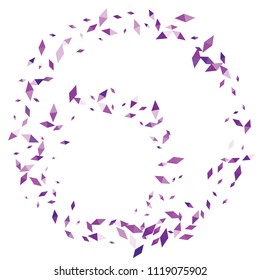 Confetti of two-colored rhombs isolated on white background.Falling confetti from minimalistic geometric figures. Abstract triangles and rombs for label, card, poster, cover, leaflet, textile design.