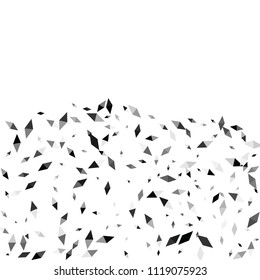 Confetti of two-colored rhombs isolated on white background.Falling confetti from minimalistic geometric figures. Abstract triangles and rombs for label, card, poster, cover, leaflet, textile design.
