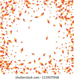 Confetti of two-colored rhombs isolated on white background.Falling confetti from minimalistic geometric figures. Abstract triangles and rombs for label, card, poster, cover, leaflet, textile design.