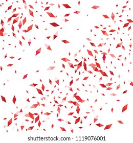Confetti of two-colored rhombs isolated on white background.Falling confetti from minimalistic geometric figures. Abstract triangles and rombs for label, card, poster, cover, leaflet, textile design.