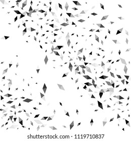 Confetti of two-colored rhombs isolated on white background.Falling confetti from minimalistic geometric figures. Abstract triangles and rombs for label, card, poster, cover, leaflet, textile design.