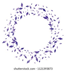 Confetti of two-colored rhombs isolated on white background.Falling confetti from minimalistic geometric figures. Abstract triangles and rombs for label, card, poster, cover, leaflet, textile design.