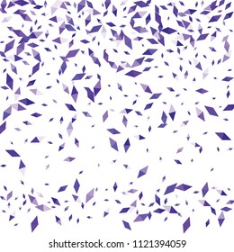 Confetti of two-colored rhombs isolated on white background.Falling confetti from minimalistic geometric figures. Abstract triangles and rombs for label, card, poster, cover, leaflet, textile design.