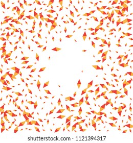 Confetti of two-colored rhombs isolated on white background.Falling confetti from minimalistic geometric figures. Abstract triangles and rombs for label, card, poster, cover, leaflet, textile design.