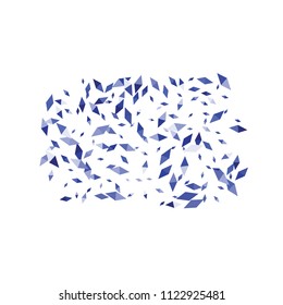 Confetti of two-colored rhombs isolated on white background.Falling confetti from minimalistic geometric figures. Abstract triangles and rombs for label, card, poster, cover, leaflet, textile design.