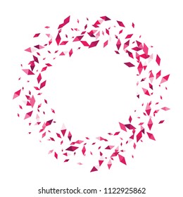 Confetti of two-colored rhombs isolated on white background.Falling confetti from minimalistic geometric figures. Abstract triangles and rombs for label, card, poster, cover, leaflet, textile design.