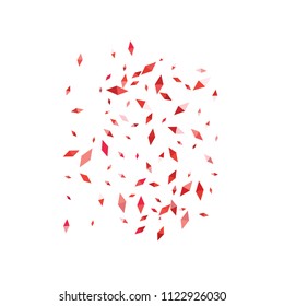 Confetti of two-colored rhombs isolated on white background.Falling confetti from minimalistic geometric figures. Abstract triangles and rombs for label, card, poster, cover, leaflet, textile design.