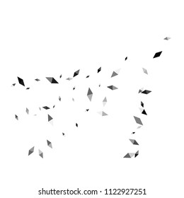 Confetti of two-colored rhombs isolated on white background.Falling confetti from minimalistic geometric figures. Abstract triangles and rombs for label, card, poster, cover, leaflet, textile design.