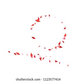 Confetti of two-colored rhombs isolated on white background.Falling confetti from minimalistic geometric figures. Abstract triangles and rombs for label, card, poster, cover, leaflet, textile design.