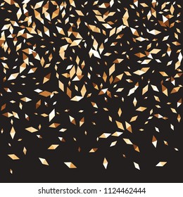 Confetti of two-colored rhombs isolated on white background.Falling confetti from minimalistic geometric figures. Abstract triangles and rombs for label, card, poster, cover, leaflet, textile design.
