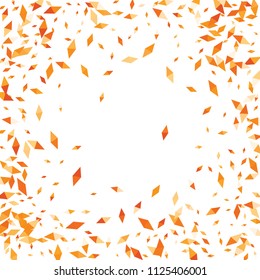 Confetti of two-colored rhombs isolated on white background.Falling confetti from minimalistic geometric figures. Abstract triangles and rombs for label, card, poster, cover, leaflet, textile design.