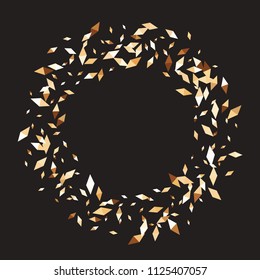 Confetti of two-colored rhombs isolated on white background.Falling confetti from minimalistic geometric figures. Abstract triangles and rombs for label, card, poster, cover, leaflet, textile design.