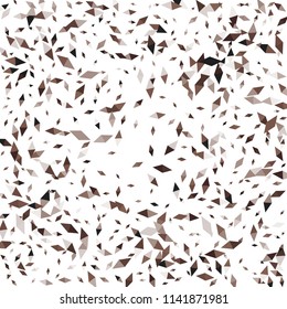 Confetti of two-colored rhombs isolated on white background.Falling confetti from minimalistic geometric figures. Abstract triangles and rombs for label, card, poster, cover, leaflet, textile design.