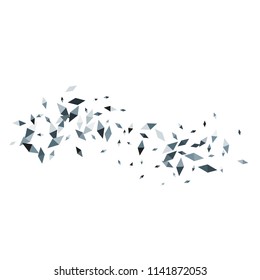 Confetti of two-colored rhombs isolated on white background.Falling confetti from minimalistic geometric figures. Abstract triangles and rombs for label, card, poster, cover, leaflet, textile design.