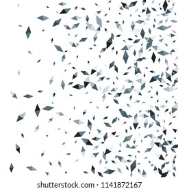 Confetti of two-colored rhombs isolated on white background.Falling confetti from minimalistic geometric figures. Abstract triangles and rombs for label, card, poster, cover, leaflet, textile design.
