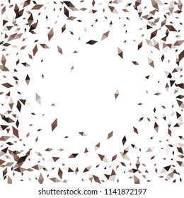 Confetti of two-colored rhombs isolated on white background.Falling confetti from minimalistic geometric figures. Abstract triangles and rombs for label, card, poster, cover, leaflet, textile design.