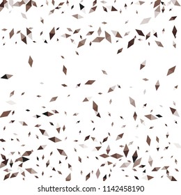 Confetti of two-colored rhombs isolated on white background.Falling confetti from minimalistic geometric figures. Abstract triangles and rombs for label, card, poster, cover, leaflet, textile design.