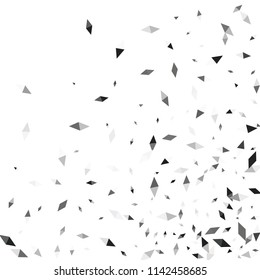 Confetti of two-colored rhombs isolated on white background.Falling confetti from minimalistic geometric figures. Abstract triangles and rombs for label, card, poster, cover, leaflet, textile design.