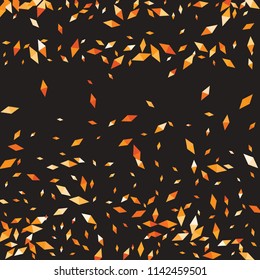 Confetti of two-colored rhombs isolated on white background.Falling confetti from minimalistic geometric figures. Abstract triangles and rombs for label, card, poster, cover, leaflet, textile design.
