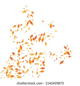 Confetti of two-colored rhombs isolated on white background.Falling confetti from minimalistic geometric figures. Abstract triangles and rombs for label, card, poster, cover, leaflet, textile design.