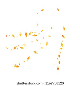 Confetti of two-colored rhombs isolated on white background.Falling confetti from minimalistic geometric figures. Abstract triangles and rombs for label, card, poster, cover, leaflet, textile design.