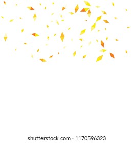 Confetti of two-colored rhombs isolated on white background.Falling confetti from minimalistic geometric figures. Abstract triangles and rombs for label, card, poster, cover, leaflet, textile design.