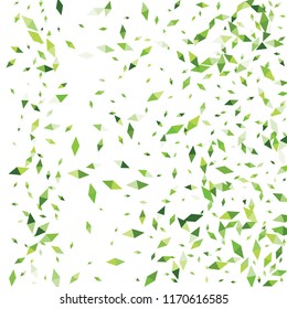 Confetti of two-colored rhombs isolated on white background.Falling confetti from minimalistic geometric figures. Abstract triangles and rombs for label, card, poster, cover, leaflet, textile design.
