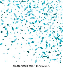 Confetti of two-colored rhombs isolated on white background.Falling confetti from minimalistic geometric figures. Abstract triangles and rombs for label, card, poster, cover, leaflet, textile design.