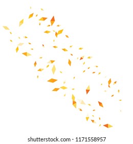 Confetti of two-colored rhombs isolated on white background.Falling confetti from minimalistic geometric figures. Abstract triangles and rombs for label, card, poster, cover, leaflet, textile design.
