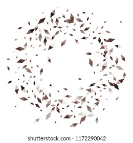 Confetti of two-colored rhombs isolated on white background.Falling confetti from minimalistic geometric figures. Abstract triangles and rombs for label, card, poster, cover, leaflet, textile design.