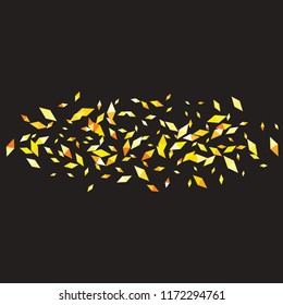 Confetti of two-colored rhombs isolated on white background.Falling confetti from minimalistic geometric figures. Abstract triangles and rombs for label, card, poster, cover, leaflet, textile design.