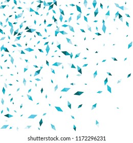 Confetti of two-colored rhombs isolated on white background.Falling confetti from minimalistic geometric figures. Abstract triangles and rombs for label, card, poster, cover, leaflet, textile design.