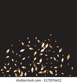 Confetti of two-colored rhombs isolated on white background.Falling confetti from minimalistic geometric figures. Abstract triangles and rombs for label, card, poster, cover, leaflet, textile design.