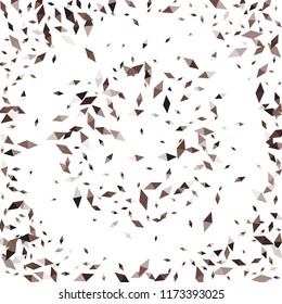 Confetti of two-colored rhombs isolated on white background.Falling confetti from minimalistic geometric figures. Abstract triangles and rombs for label, card, poster, cover, leaflet, textile design.