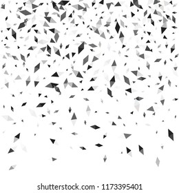 Confetti of two-colored rhombs isolated on white background.Falling confetti from minimalistic geometric figures. Abstract triangles and rombs for label, card, poster, cover, leaflet, textile design.