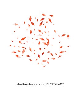 Confetti of two-colored rhombs isolated on white background.Falling confetti from minimalistic geometric figures. Abstract triangles and rombs for label, card, poster, cover, leaflet, textile design.