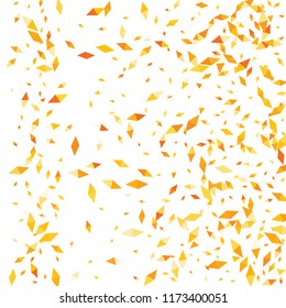 Confetti of two-colored rhombs isolated on white background.Falling confetti from minimalistic geometric figures. Abstract triangles and rombs for label, card, poster, cover, leaflet, textile design.