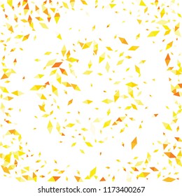 Confetti of two-colored rhombs isolated on white background.Falling confetti from minimalistic geometric figures. Abstract triangles and rombs for label, card, poster, cover, leaflet, textile design.