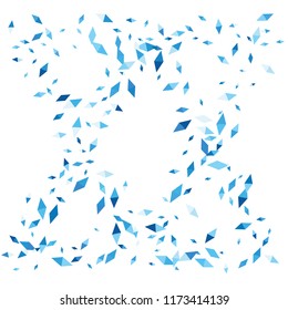Confetti of two-colored rhombs isolated on white background.Falling confetti from minimalistic geometric figures. Abstract triangles and rombs for label, card, poster, cover, leaflet, textile design.