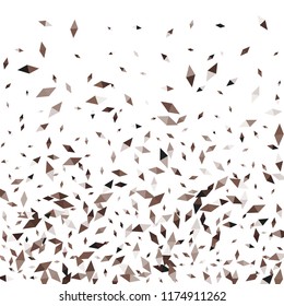 Confetti of two-colored rhombs isolated on white background.Falling confetti from minimalistic geometric figures. Abstract triangles and rombs for label, card, poster, cover, leaflet, textile design.