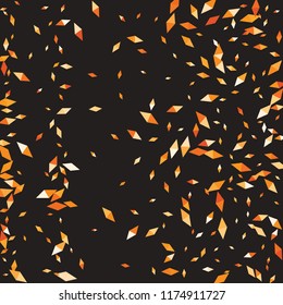 Confetti of two-colored rhombs isolated on white background.Falling confetti from minimalistic geometric figures. Abstract triangles and rombs for label, card, poster, cover, leaflet, textile design.