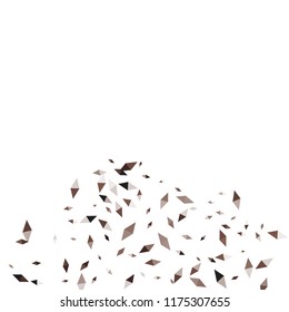 Confetti of two-colored rhombs isolated on white background.Falling confetti from minimalistic geometric figures. Abstract triangles and rombs for label, card, poster, cover, leaflet, textile design.