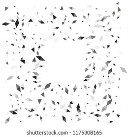 Confetti of two-colored rhombs isolated on white background.Falling confetti from minimalistic geometric figures. Abstract triangles and rombs for label, card, poster, cover, leaflet, textile design.