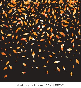 Confetti of two-colored rhombs isolated on white background.Falling confetti from minimalistic geometric figures. Abstract triangles and rombs for label, card, poster, cover, leaflet, textile design.