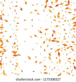 Confetti of two-colored rhombs isolated on white background.Falling confetti from minimalistic geometric figures. Abstract triangles and rombs for label, card, poster, cover, leaflet, textile design.
