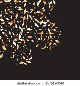 Confetti of two-colored rhombs isolated on white background.Falling confetti from minimalistic geometric figures. Abstract triangles and rombs for label, card, poster, cover, leaflet, textile design.