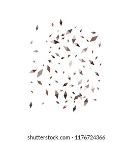 Confetti of two-colored rhombs isolated on white background.Falling confetti from minimalistic geometric figures. Abstract triangles and rombs for label, card, poster, cover, leaflet, textile design.