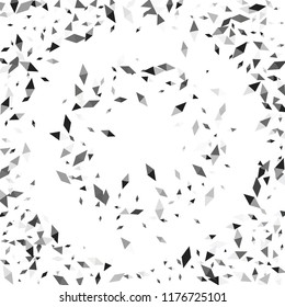 Confetti of two-colored rhombs isolated on white background.Falling confetti from minimalistic geometric figures. Abstract triangles and rombs for label, card, poster, cover, leaflet, textile design.