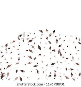 Confetti of two-colored rhombs isolated on white background.Falling confetti from minimalistic geometric figures. Abstract triangles and rombs for label, card, poster, cover, leaflet, textile design.